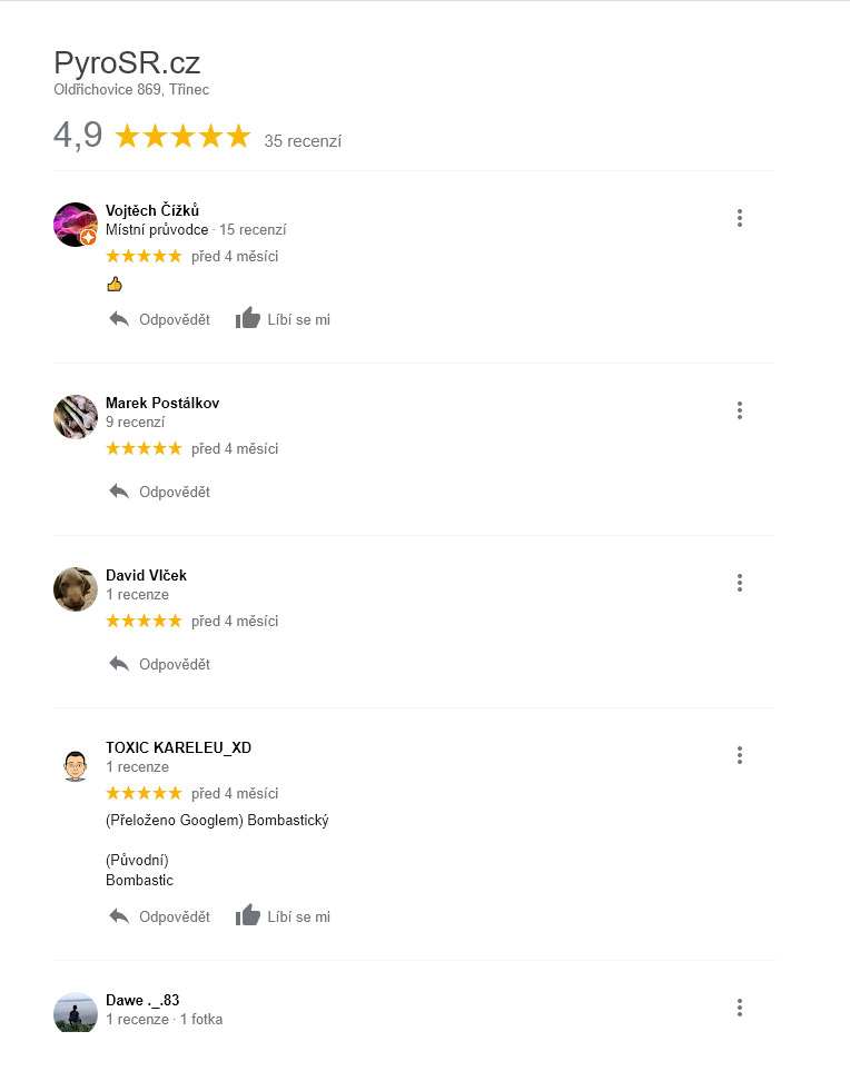 Recenze PyroSR na Google